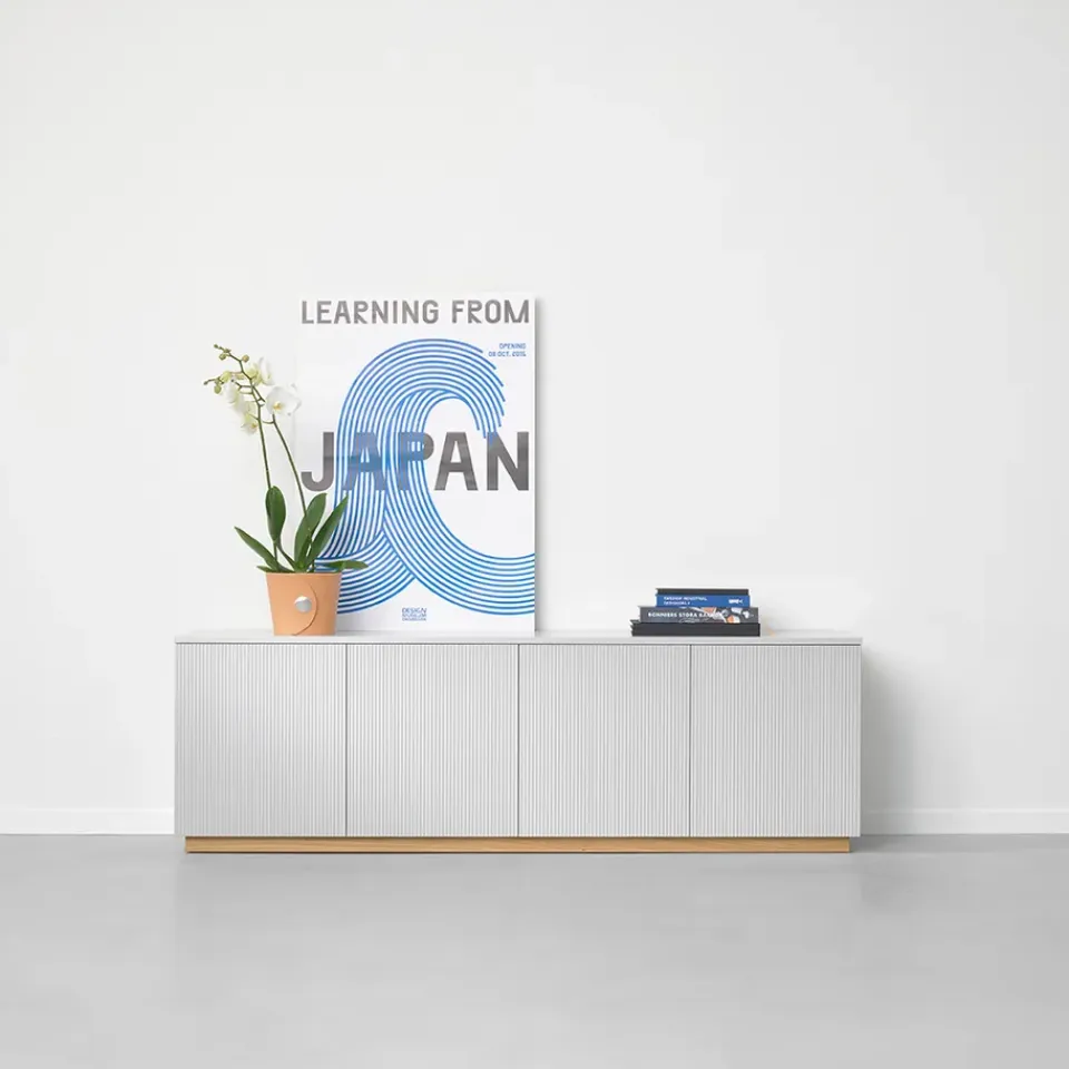 Sale A2 Aparador Beam, claro, base de roble aceitado blanco Gris