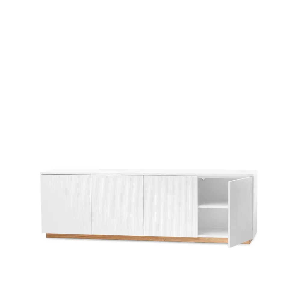 Best A2 Aparador Beam, Lacado , base de roble aceitado Blanco