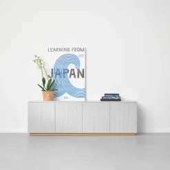 Outlet A2 Aparador Beam, Lacado , base blanca Blanco