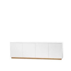 A2 Aparador Beam, Lacado , base de roble aceitado Blanco
