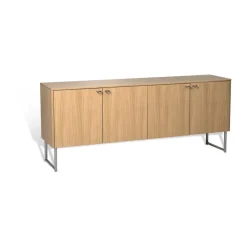 Outlet Mavis Aparador Deus 60 cm, Roble mate con acabado blanquecino Beige