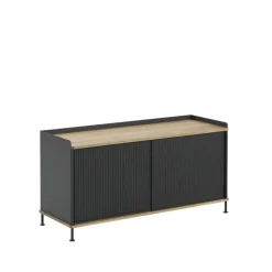 New Muuto Aparador Enfold Low, Black-Oak-Metal Negro