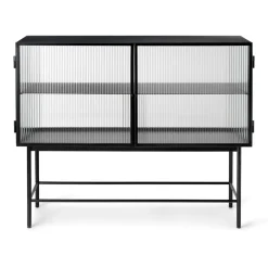 Outlet Ferm Living Aparador Haze, Black-vidrio ondulado Negro