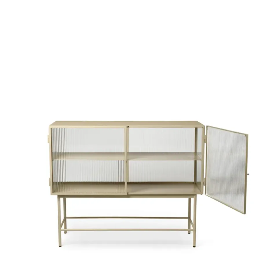 Outlet Ferm Living Aparador Haze, Cashmere, vidrio ondulado Beige