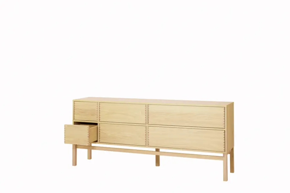 1898 Aparador Hylte 6 cajones 172x73 cm, Roble Beige