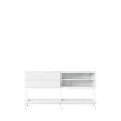 Sale Zweed Aparador Molto Medium, , 2 secciones con vitrina Blanco