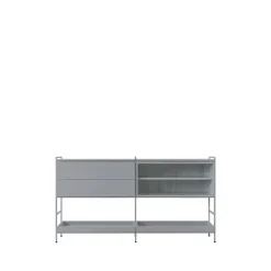 New Zweed Aparador Molto Medium, , 2 secciones con vitrina Gris