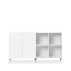 Discount Montana Aparador Pair, New white 101, patas de cromo Blanco