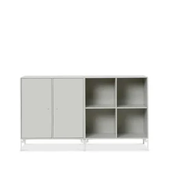 New Montana Aparador Pair, Nordic 09, patas lacadas en blanco Gris