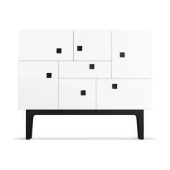 New Zweed Aparador Peep C1, Base lacada en negro Blanco