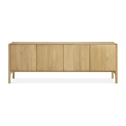 Clearance Ethnicraft Aparador PI, Roble, 4 puertas Marrón