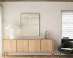 Clearance Ethnicraft Aparador PI, Roble, 4 puertas Marrón