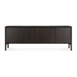 Ethnicraft Aparador PI, Teca dark brown, 4 puertas Marrón