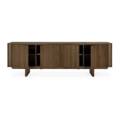 Clearance Ethnicraft Aparador Pillar, Wild brown teak, 220 cm Marrón