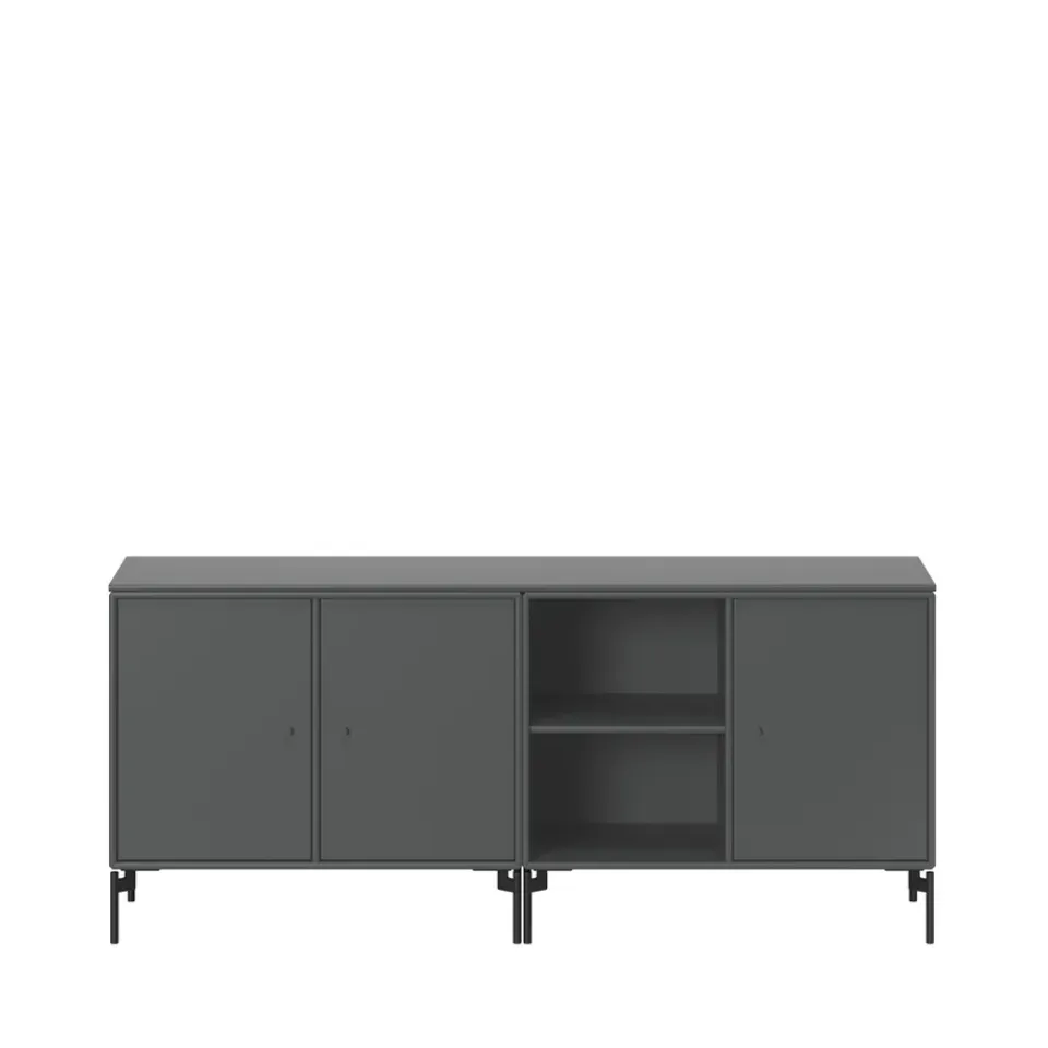 New Montana Aparador Save, Antracita 04-patas lacadas en negro Gris