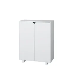 Outlet 1898 Aparador Vidja, Lacado , bajo, puertas cubiertas Blanco