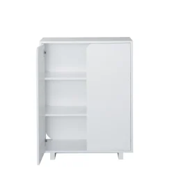 Outlet 1898 Aparador Vidja, Lacado , bajo, puertas cubiertas Blanco