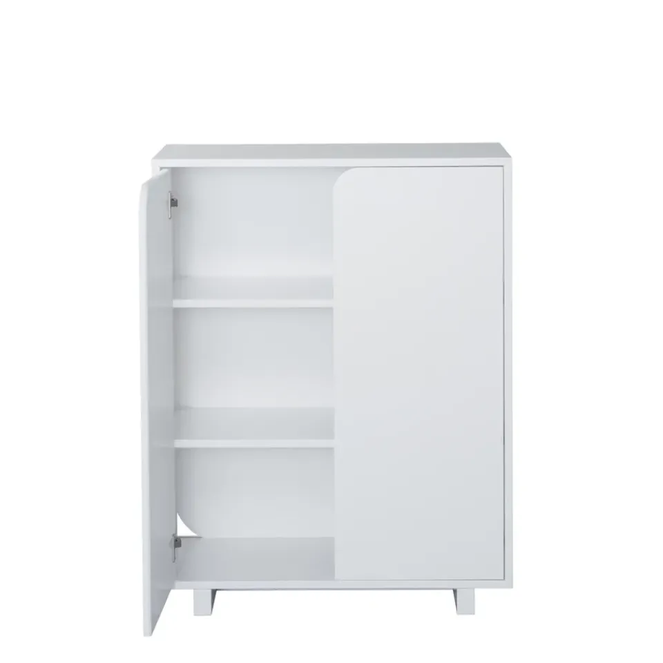 Outlet 1898 Aparador Vidja, Lacado , bajo, puertas cubiertas Blanco