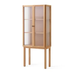 Outlet Audo Copenhagen Armario con puertas de vidrio Curiosity glasdörr 168 cm, Oak Beige