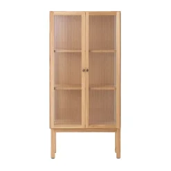 Hot Audo Copenhagen Armario con puertas de vidrio Curiosity 143 cm, Oak Beige