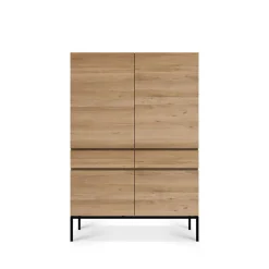 New Ethnicraft Armario Ligna, Roble encerado - acero negro Beige