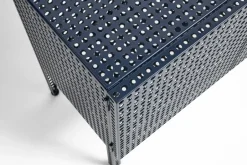 Discount HAY Armario Perforated Cabinet small, Steel blue Azul