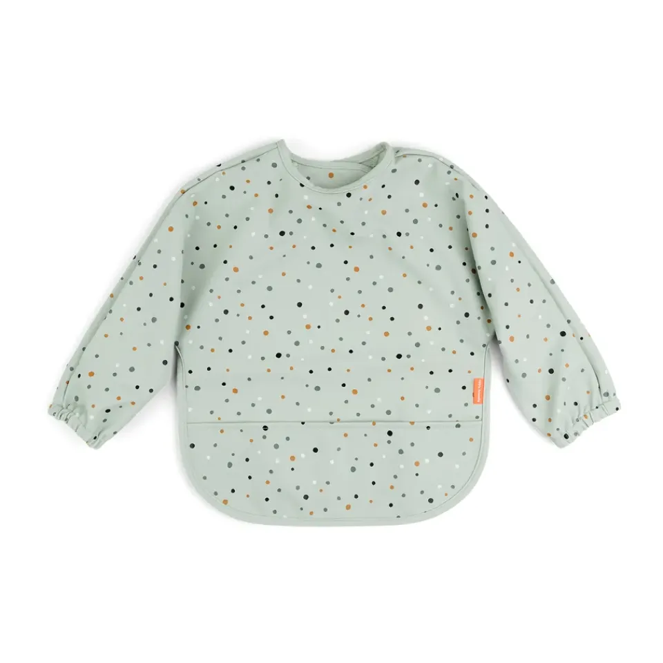 Online Done by deer Babero con mangas Happy Dots, Green Verde