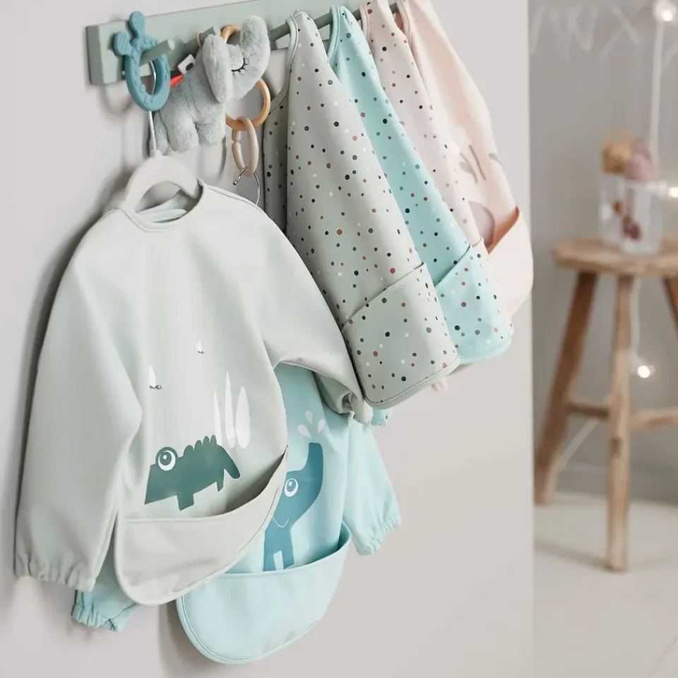 Outlet Done by deer Babero con mangas Happy Dots, Powder Beige