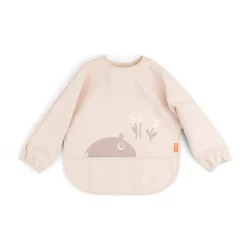 Done by deer Babero con mangas Ozzo, Powder Beige