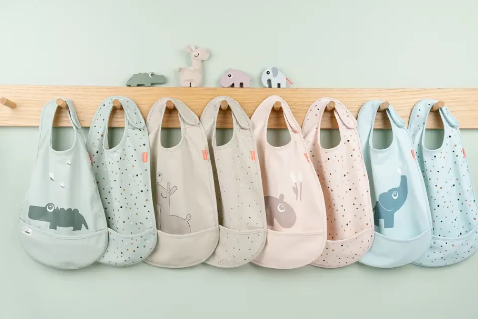 Clearance Done by deer Baberos con velcro Ozzo 2-pack, Powder Beige