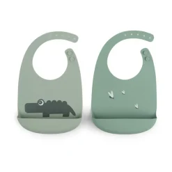 New Done by deer Baberos Croco 2-pack, Green Verde