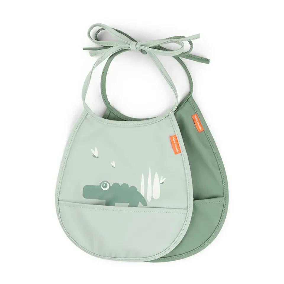 Hot Done by deer Baberos Croco Tiny, 2-pack, Green Verde