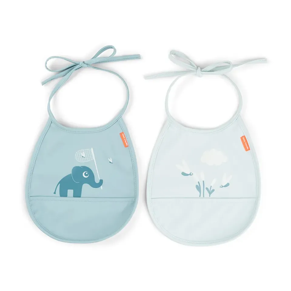 Discount Done by deer Baberos Elphee Tiny 2-pack, Blue Azul