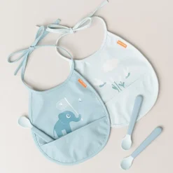 Discount Done by deer Baberos Elphee Tiny 2-pack, Blue Azul