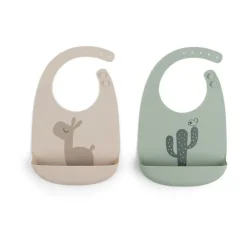 Outlet Done by deer Baberos Lalee 2-pack, Sand-green BeigeVerde