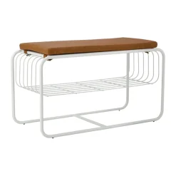 Hot Scandi Living Banco/estante zapatero Nod 80x36x42 cm, White Blanco