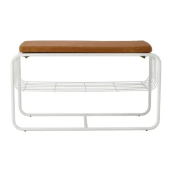Hot Scandi Living Banco/estante zapatero Nod 80x36x42 cm, White Blanco