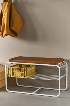 Hot Scandi Living Banco/estante zapatero Nod 80x36x42 cm, White Blanco