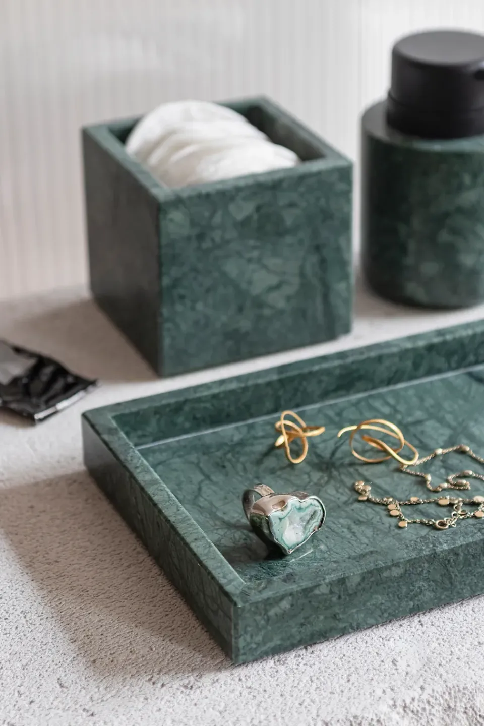 Sale Mette Ditmer Bandeja de decoración Marble 16x31 cm, Dark forest Verde