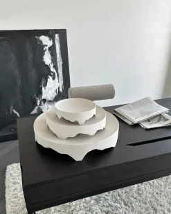 Sale 101 Copenhagen Bandeja decorativa Iwa, Abedul, Ø43 Blanco