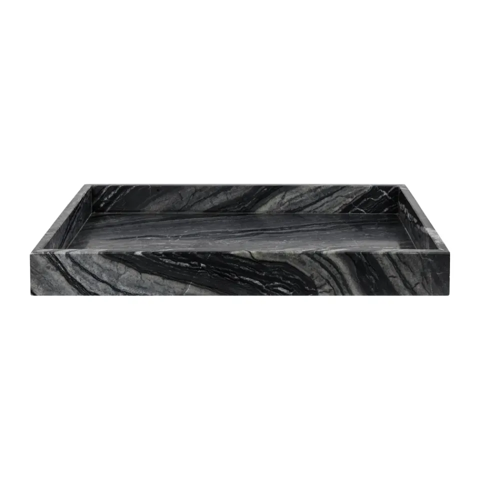 Online Mette Ditmer Bandeja decorativa Marble large 30x40 cm, Black-grey NegroGris