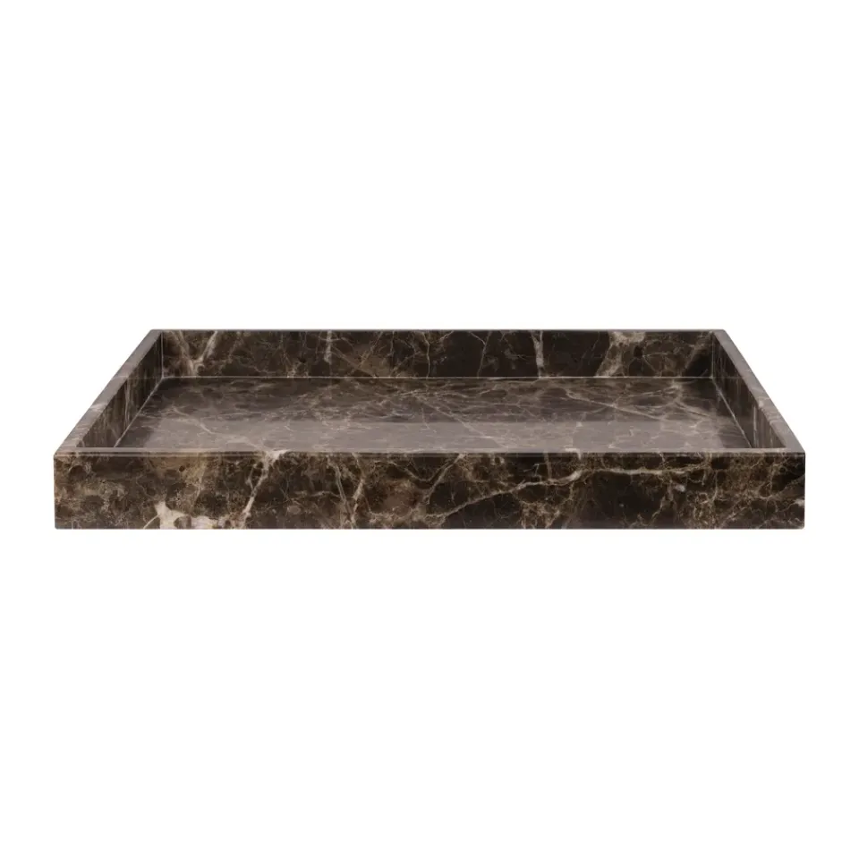 Clearance Mette Ditmer Bandeja decorativa Marble large 30x40 cm, Brown Marrón