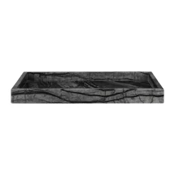 Outlet Mette Ditmer Bandeja decorativa Marble 16x31 cm, Negro-gris GrisNegro