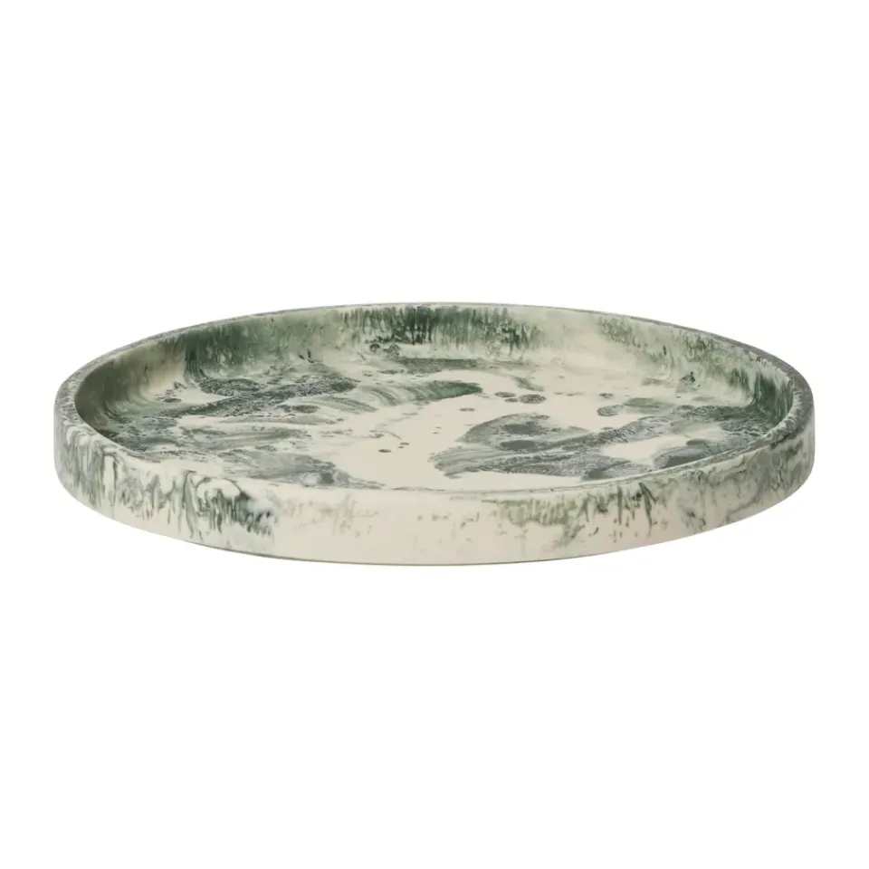 Outlet Ferm Living Bandeja decorativa Mist Ø30 cm, Emerald-off-white Gris