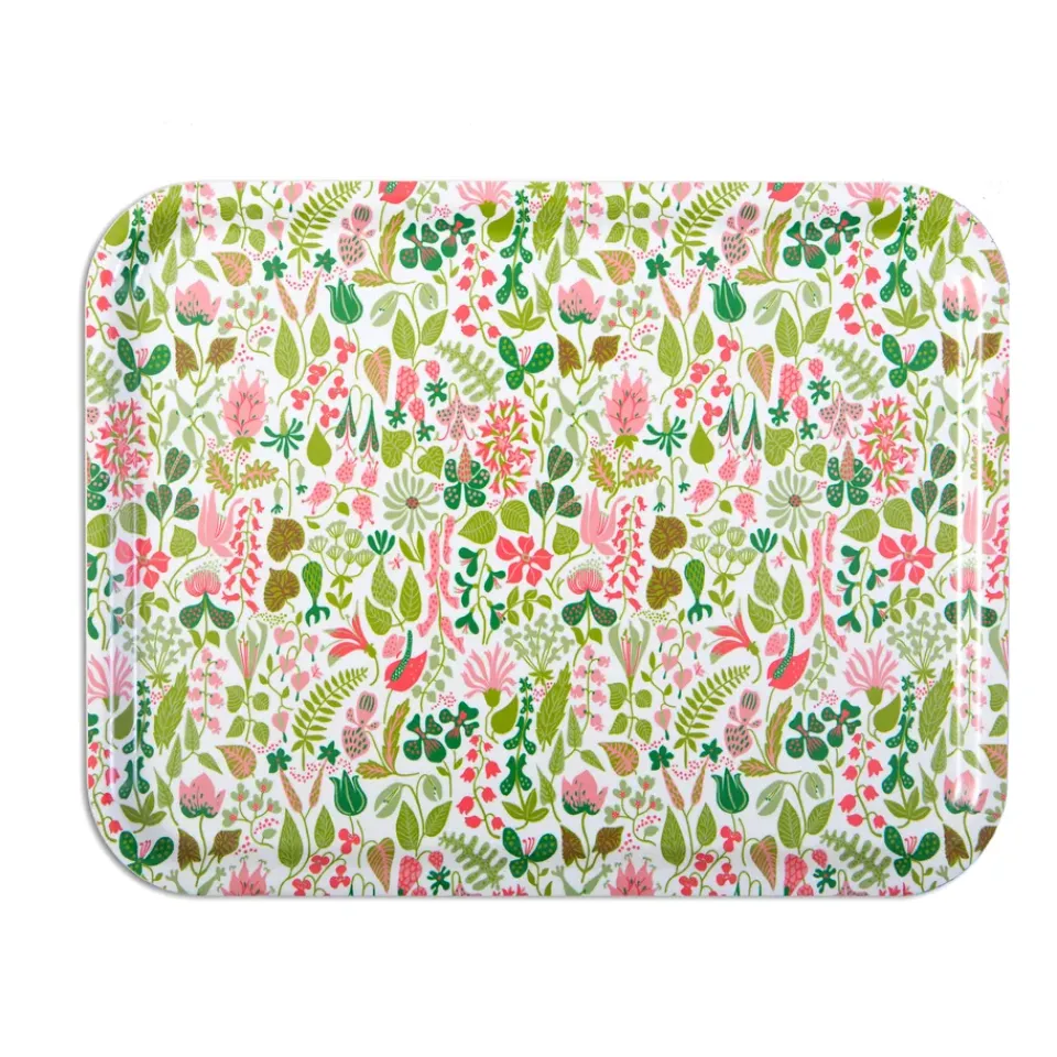 Hot Opto Design Bandeja Herbarium rosa, 27 x 20 cm Blanco