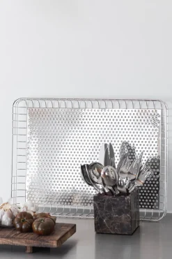 New Mette Ditmer Bandeja Lift 33,5x45,5 cm, Chrome Plateado