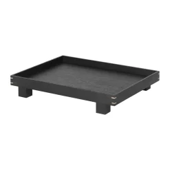 Hot Ferm Living Bandeja madera Bon small, Roble teñido de Negro