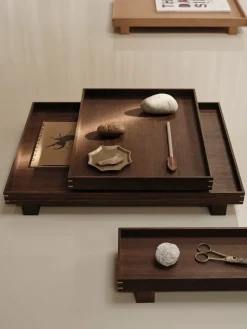 Ferm Living Bandeja madera Bon X small, Smoked oak Marrón