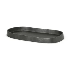 Best Ferm Living Bandeja ovalada Yama 9,5x19 cm, Aluminio ennegrecido Negro