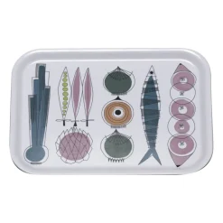 Almedahls Bandeja Picknick 20x27 cm, rosa azulado-multi MultiBlanco